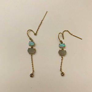 Anthropologie Opal Threader Earrings